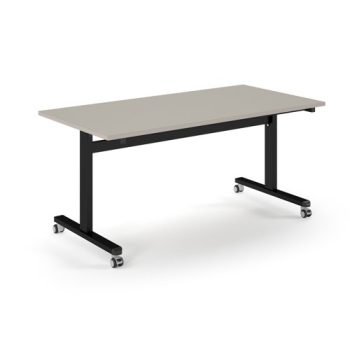 Pro Flip Rectangular Table 1600 x 800 Black Frame Light Grey Top - PROFL16-K-LG
