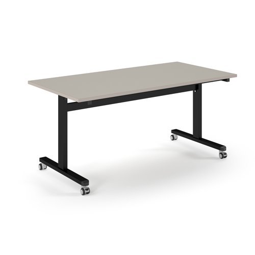 Pro Flip Rectangular Table 1600 x 800 Black Frame Light Grey Top - PROFL16-K-LG