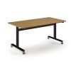 Pro Flip Rectangular Table 1600 x 800 Black Frame Oak Top - PROFL16-K-O