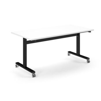 Pro Flip Rectangular Table 1600 x 800 Black Frame White Top - PROFL16-K-WH
