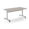 Pro Flip Rectangular Table 1600 x 800 Silver Frame Light Grey Top - PROFL16-S-LG