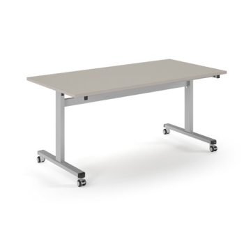 Pro Flip Rectangular Table 1600 x 800 Silver Frame Light Grey Top - PROFL16-S-LG
