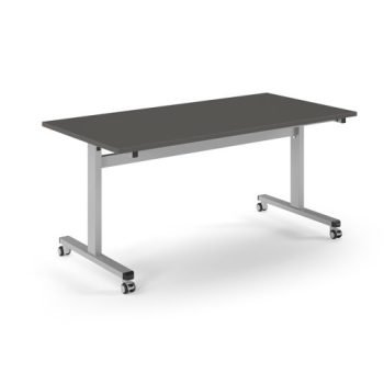 Pro Flip Rectangular Table 1600 x 800 Silver Frame Onyx Grey Top - PROFL16-S-OG