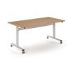 Pro Flip table 1600x 800 white frame - Beech top - PROFL16-WH-B