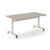 Pro Flip Rectangular Table 1600 x 800 White Frame Light Grey Top - PROFL16-WH-LG