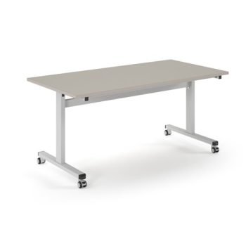 Pro Flip Rectangular Table 1600 x 800 White Frame Light Grey Top - PROFL16-WH-LG