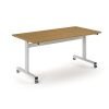 Pro Flip Rectangular Table 1600 x 800 White Frame Oak Top - PROFL16-WH-O
