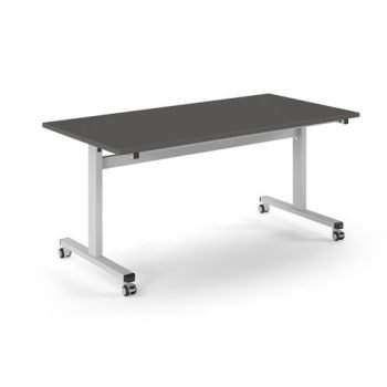 Pro Flip Rectangular Table 1600 x 800 White Frame Onyx Grey Top - PROFL16-WH-OG