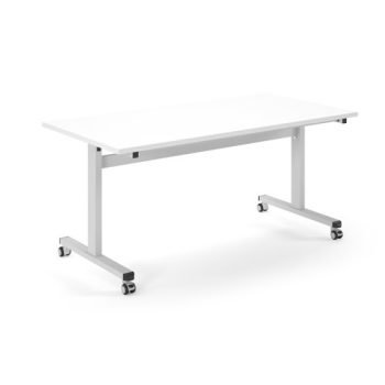 Pro Flip Rectangular Table 1600 x 800 White Frame White Top - PROFL16-WH-WH