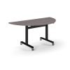 Pro Flip Semi-Circular Table 1600 x 800 Black Grey Oak Top - PROFL16S-K-GO