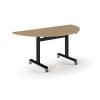 Pro Flip Semi-Circular Table 1600 x 800 Black Kendal oakTop - PROFL16S-K-KO