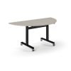 Pro Flip Semi-Circular Table 1600 x 800 Black Light Grey Top - PROFL16S-K-LG