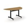 Pro Flip Semi-Circular Table 1600 x 800 Black Oak Top - PROFL16S-K-O