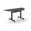 Pro Flip Semi-Circular Table 1600 x 800 Black Onyx Grey Top - PROFL16S-K-OG