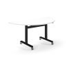 Pro Flip Semi-Circular Table 1600 x 800 Black White Top - PROFL16S-K-WH