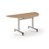 Pro Flip Semi-Circular Table 1600 x 800 Silver Beech Top - PROFL16S-S-B