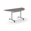 Pro Flip Semi-Circular Table 1600 x 800 Silver Grey Oak Top - PROFL16S-S-GO