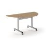 Pro Flip Semi-Circular Table 1600 x 800 Silver Kendal oakTop - PROFL16S-S-KO