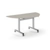 Pro Flip Semi-Circular Table 1600 x 800 Silver Light Grey Top - PROFL16S-S-LG