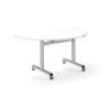 Pro Flip Semi-Circular Table 1600 x 800 Silver White Top - PROFL16S-S-WH