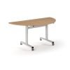 Pro Flip Semi-Circular Table 1600 x 800 White Beech Top - PROFL16S-WH-B