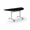 Pro Flip Semi-Circular Table 1600 x 800 White Black Top - PROFL16S-WH-BK