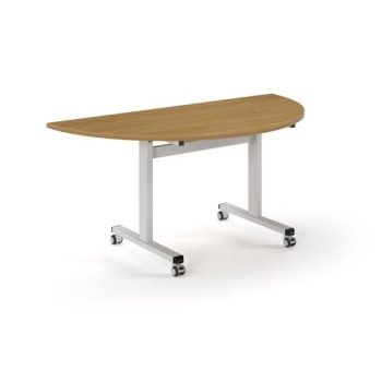Pro Flip Semi-Circular Table 1600 x 800 White Oak Top - PROFL16S-WH-O