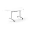 Pro Flip Semi-Circular Table 1600 x 800 White White Top - PROFL16S-WH-WH