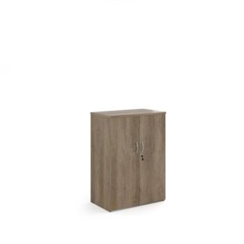 Universal double door cupboard 1090mm high with 2 shelves - Nebraska Oak - R1090DNO