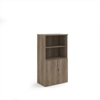 Universal combination unit with open top 1440mm high with 3 shelves - Nebraska Oak - R1440OPNO
