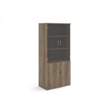 Universal combination unit with glass upper doors 1790mm high with 4 shelves - Nebraska Oak - R1790COMNO