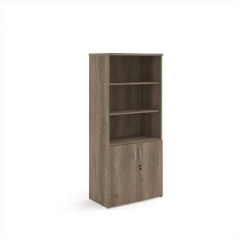 Universal combination unit with open top 1790mm high with 4 shelves - Nebraska Oak - R1790OPNO