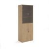 Universal combination unit with glass upper doors 2140mm high with 5 shelves - Kendal Oak - R2140COMKO
