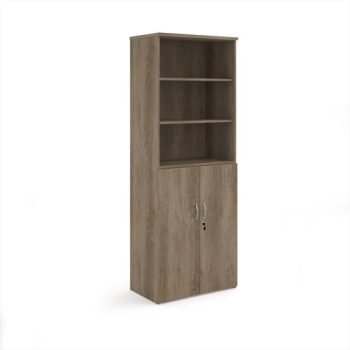 Universal combination unit with open top 2140mm high with 5 shelves - Nebraska Oak - R2140OPNO