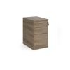 Desk high 3 drawer pedestal with silver handles 600mm deep - Nebraska Oak - R25DH6NO