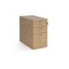 Desk high 3 drawer pedestal with silver handles 800mm deep - Kendal Oak - R25DH8KO