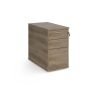Desk high 3 drawer pedestal with silver handles 800mm deep - Nebraska Oak - R25DH8NO