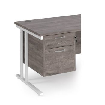 Maestro 25 2 drawer fixed pedestal - Grey Oak - R2FGO