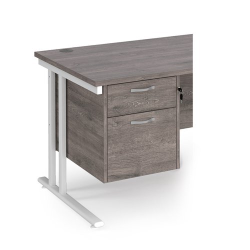 Maestro 25 2 drawer fixed pedestal - Grey Oak - R2FGO