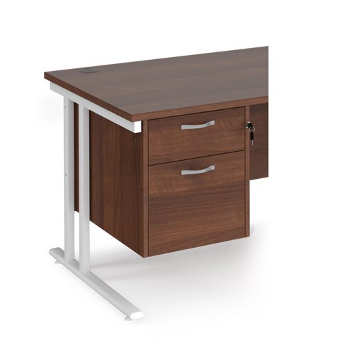 Maestro 25 2 drawer fixed pedestal - Walnut - R2FW