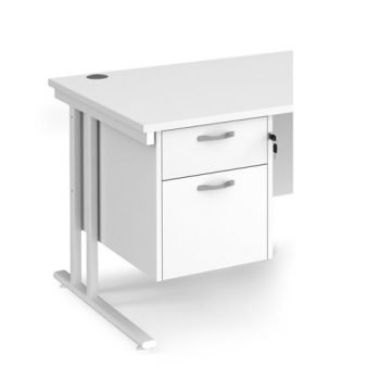 Maestro 25 2 drawer fixed pedestal - white - R2FWH