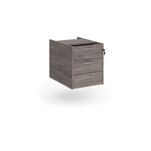 Maestro 25 3 drawer fixed pedestal - Grey Oak - R3FGO
