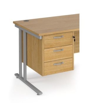 Maestro 25 3 drawer fixed pedestal - oak - R3FO