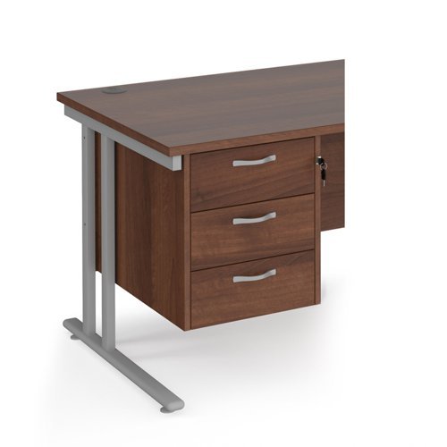 Maestro 25 3 drawer fixed pedestal - Walnut - R3FW
