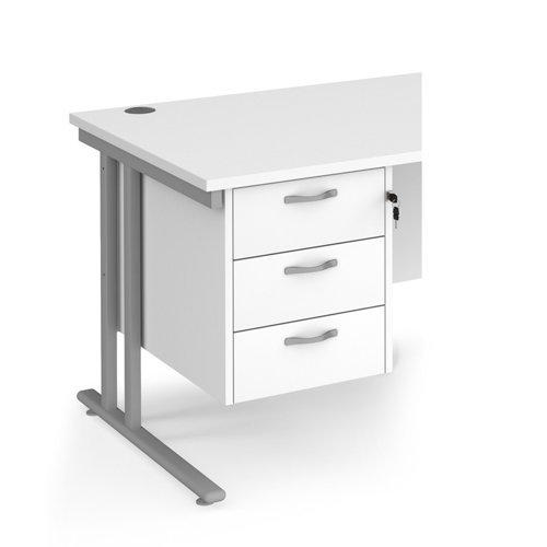 Maestro 25 3 drawer fixed pedestal - white - R3FWH