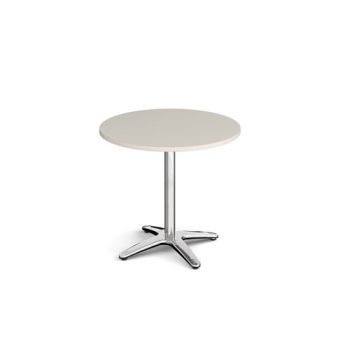 Roma circular dining table with 4 leg chrome base 800mm - Light Grey - RDC800-LG