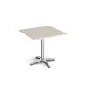 Roma square dining table with 4 leg chrome base 800mm - Light Grey - RDS800-LG