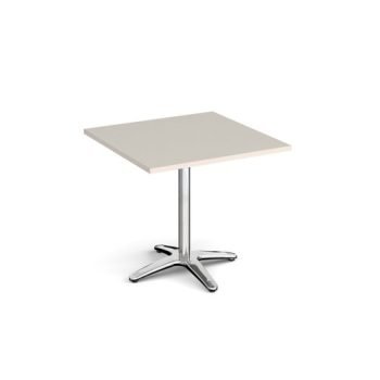 Roma square dining table with 4 leg chrome base 800mm - Light Grey - RDS800-LG