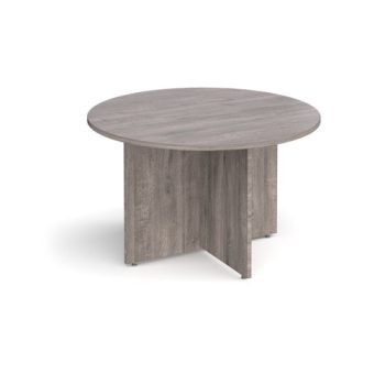 Arrow head leg circular meeting table 1200mm - Grey Oak - RT12GO
