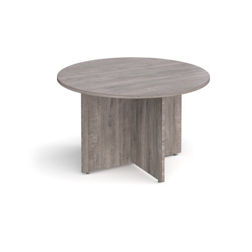 Arrow head leg circular meeting table 1200mm - Grey Oak - RT12GO